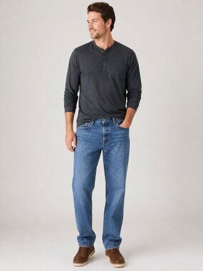 Eddie Bauer relaxed-fit cotton jeans a classic five-pocket design Size 38 x 32
